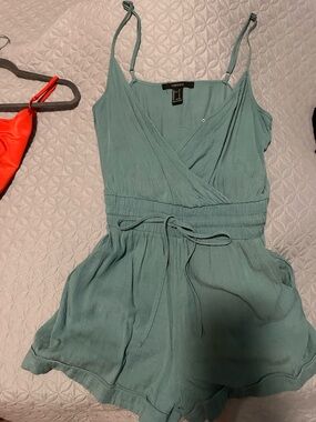 Forever 21 Sage Green Wrap Romper